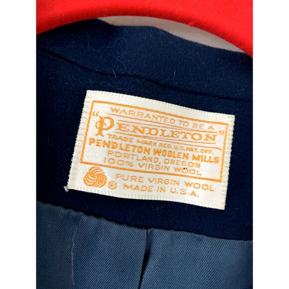 Vintage Pendleton made in USA 100% Wool Navy Blazer Size 3 - Picture 7 of 7